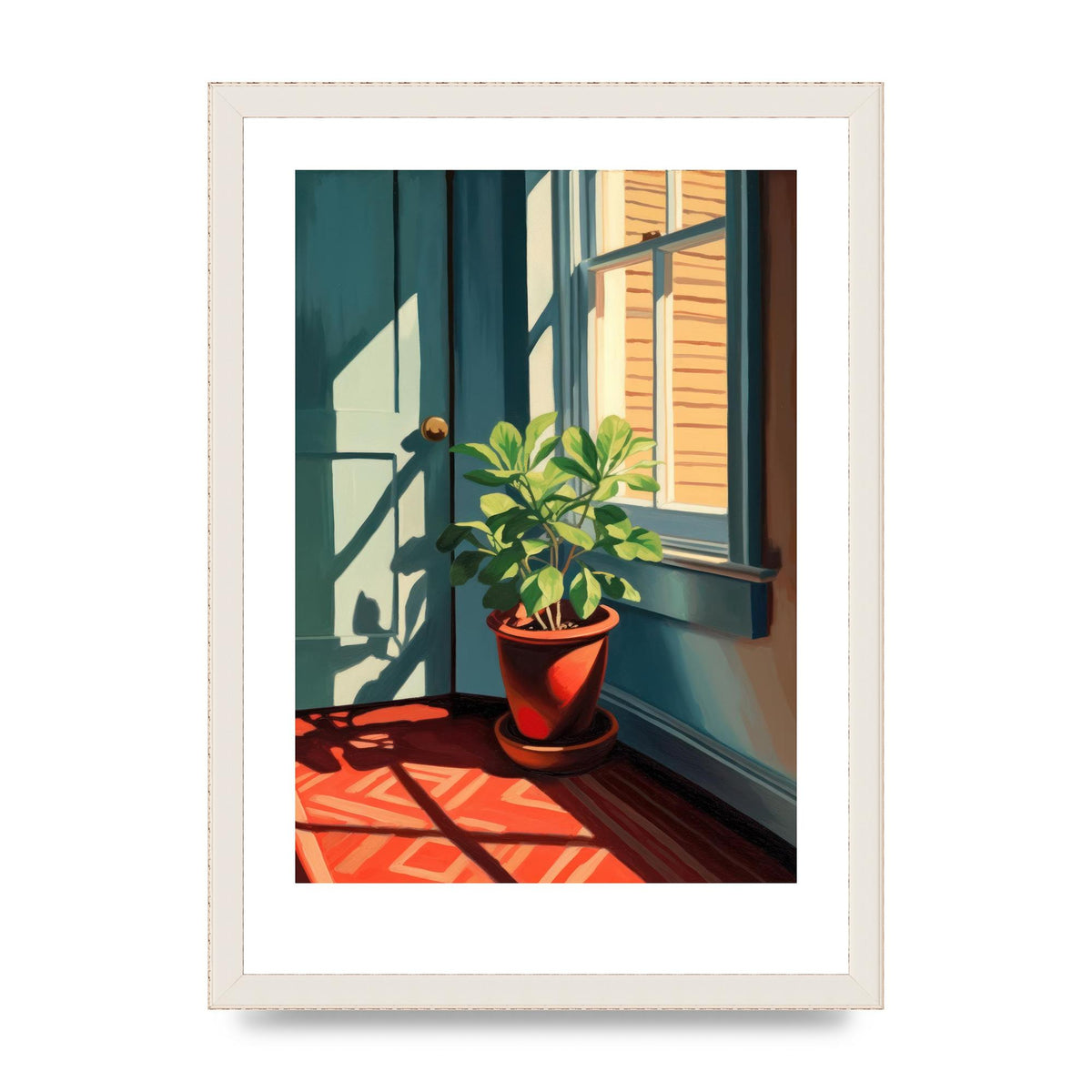 Bright Sunlit House Plant Lithograph