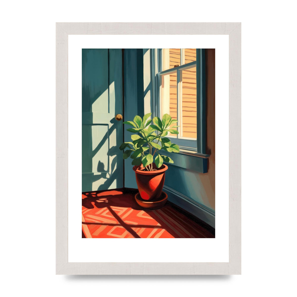 Bright Sunlit House Plant Lithograph