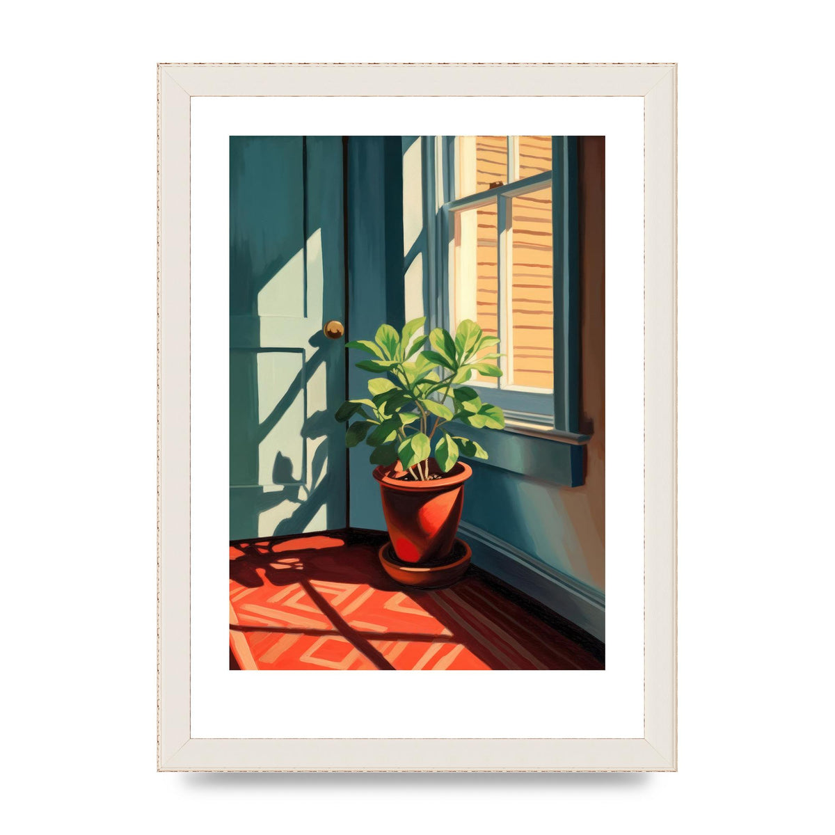 Bright Sunlit House Plant Lithograph