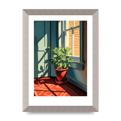 Bright Sunlit House Plant Lithograph