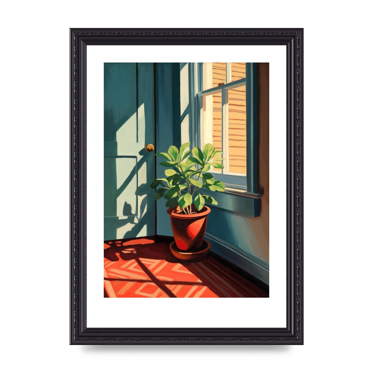 Bright Sunlit House Plant Lithograph