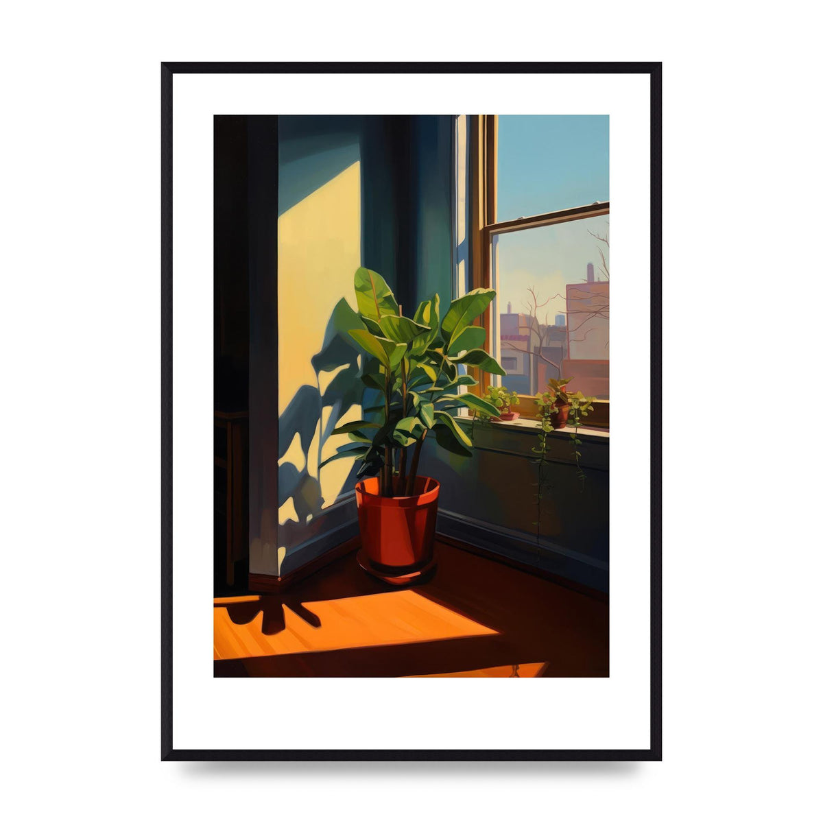 Plant Gazing at City with Bold Shadows