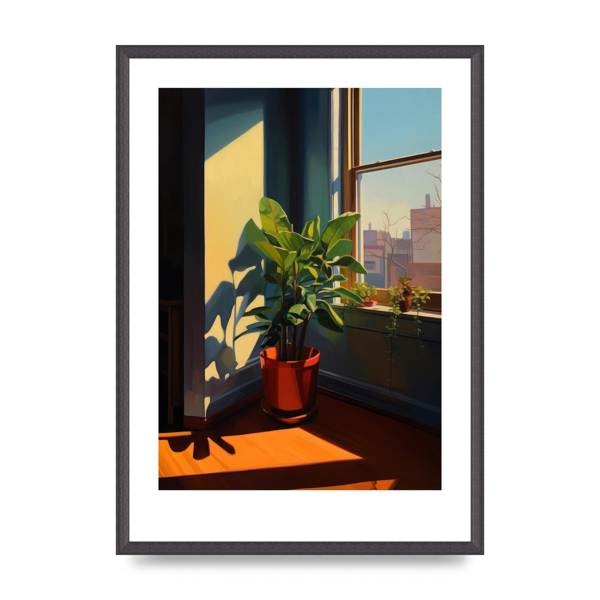 Plant Gazing at City with Bold Shadows