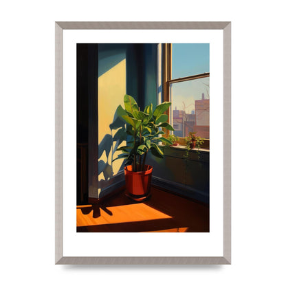 Plant Gazing at City with Bold Shadows