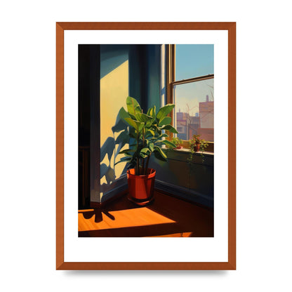 Plant Gazing at City with Bold Shadows
