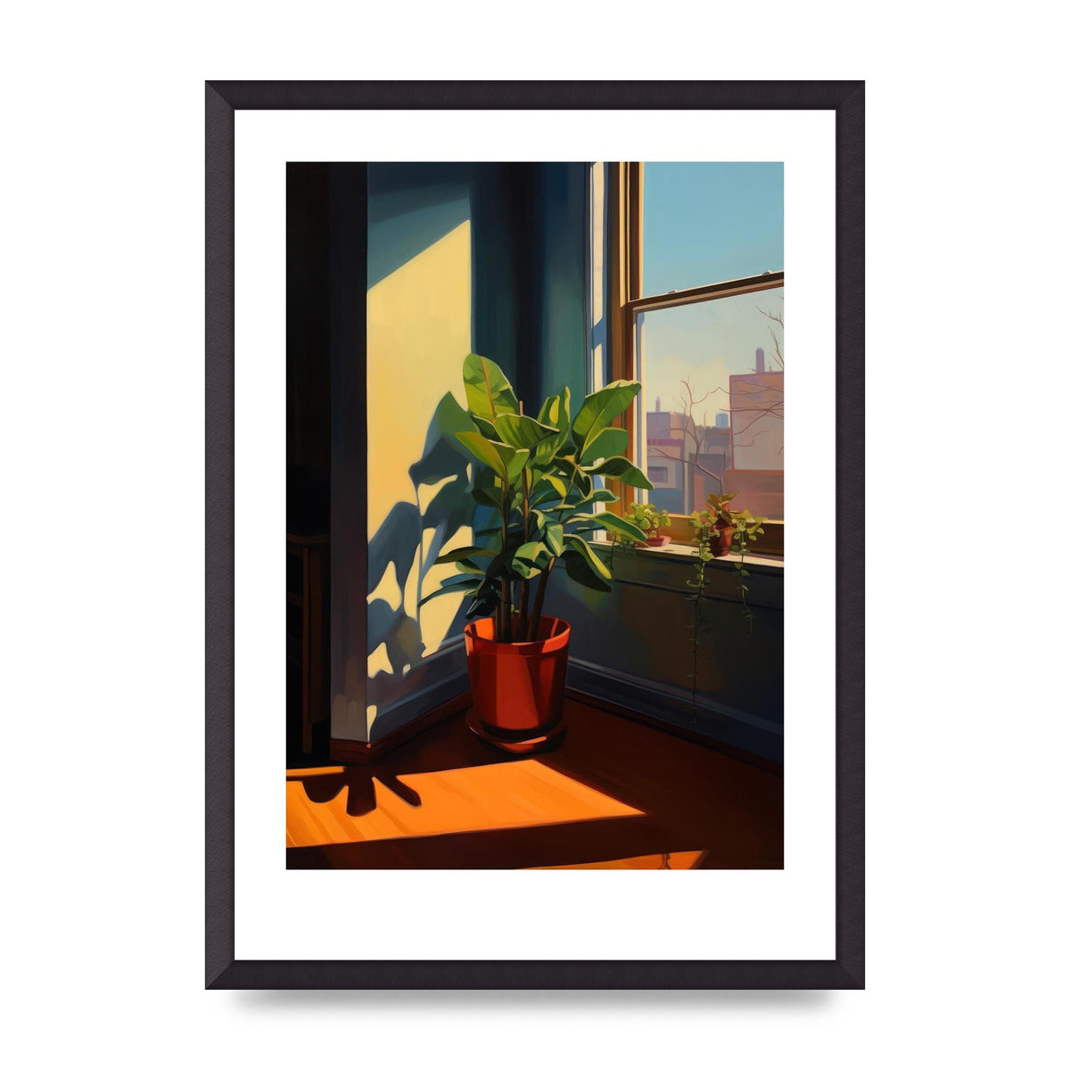 Plant Gazing at City with Bold Shadows