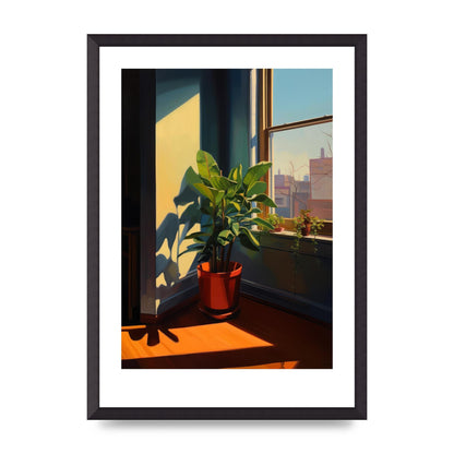 Plant Gazing at City with Bold Shadows
