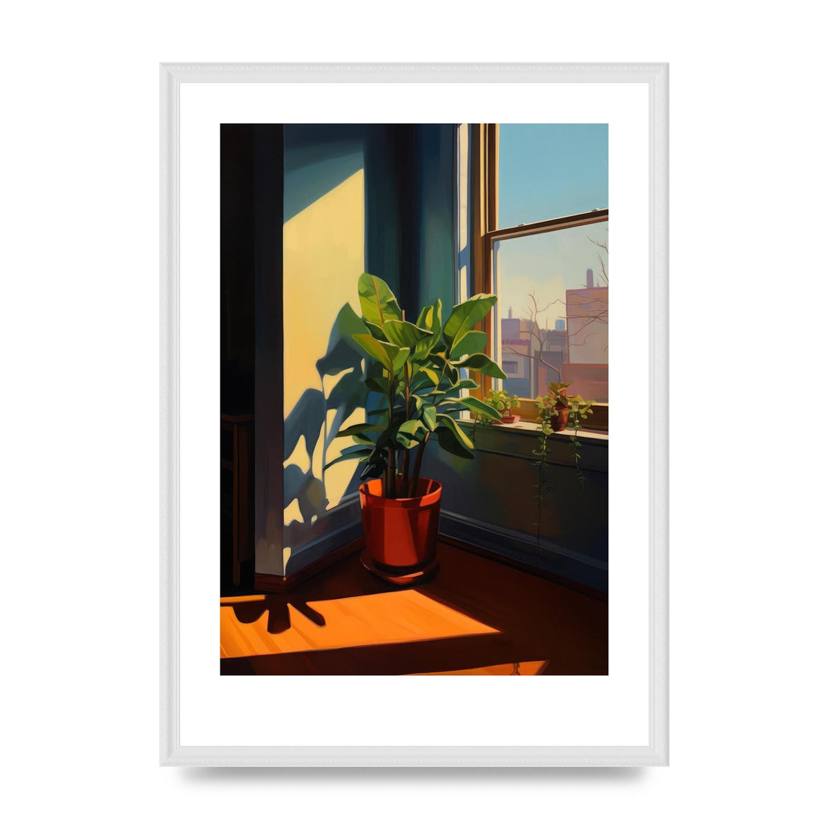 Plant Gazing at City with Bold Shadows