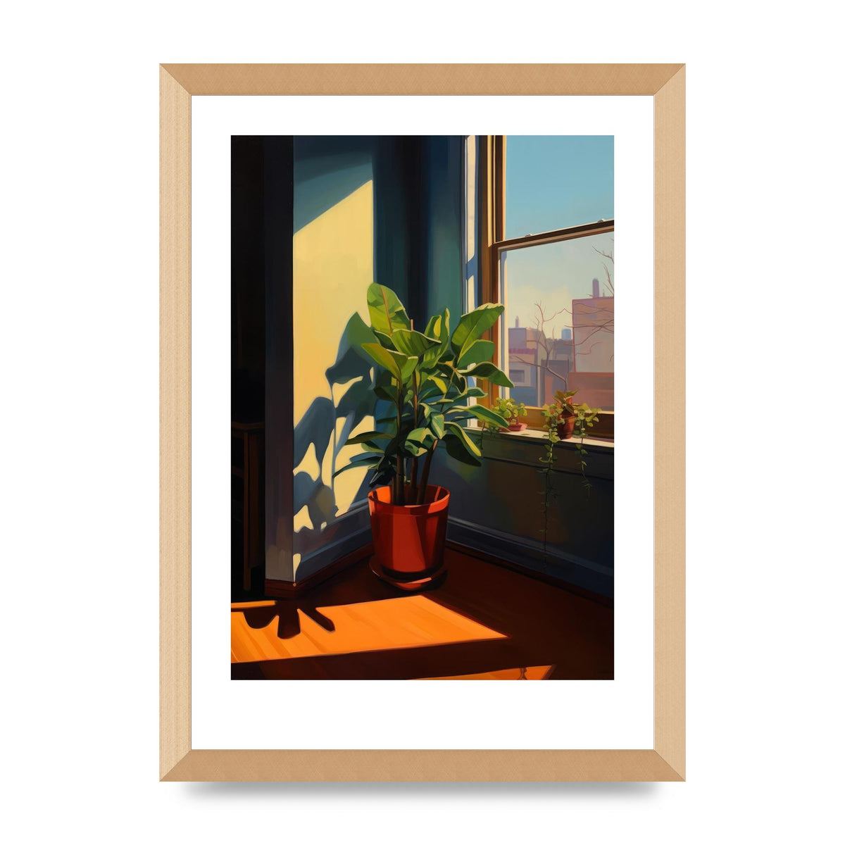 Plant Gazing at City with Bold Shadows