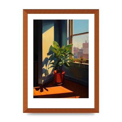 Plant Gazing at City with Bold Shadows