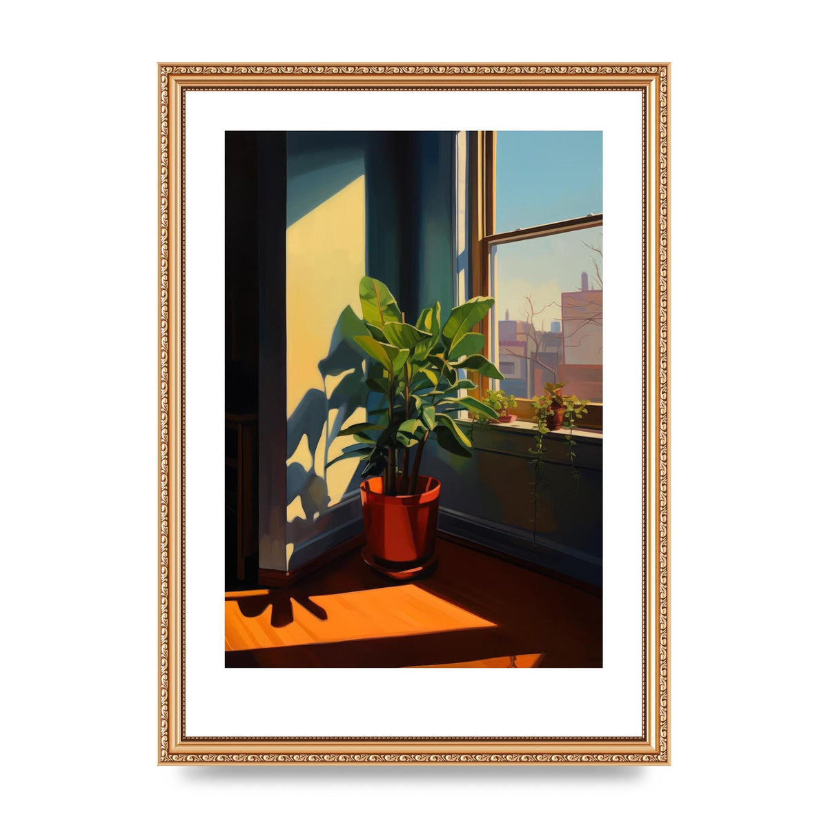 Plant Gazing at City with Bold Shadows