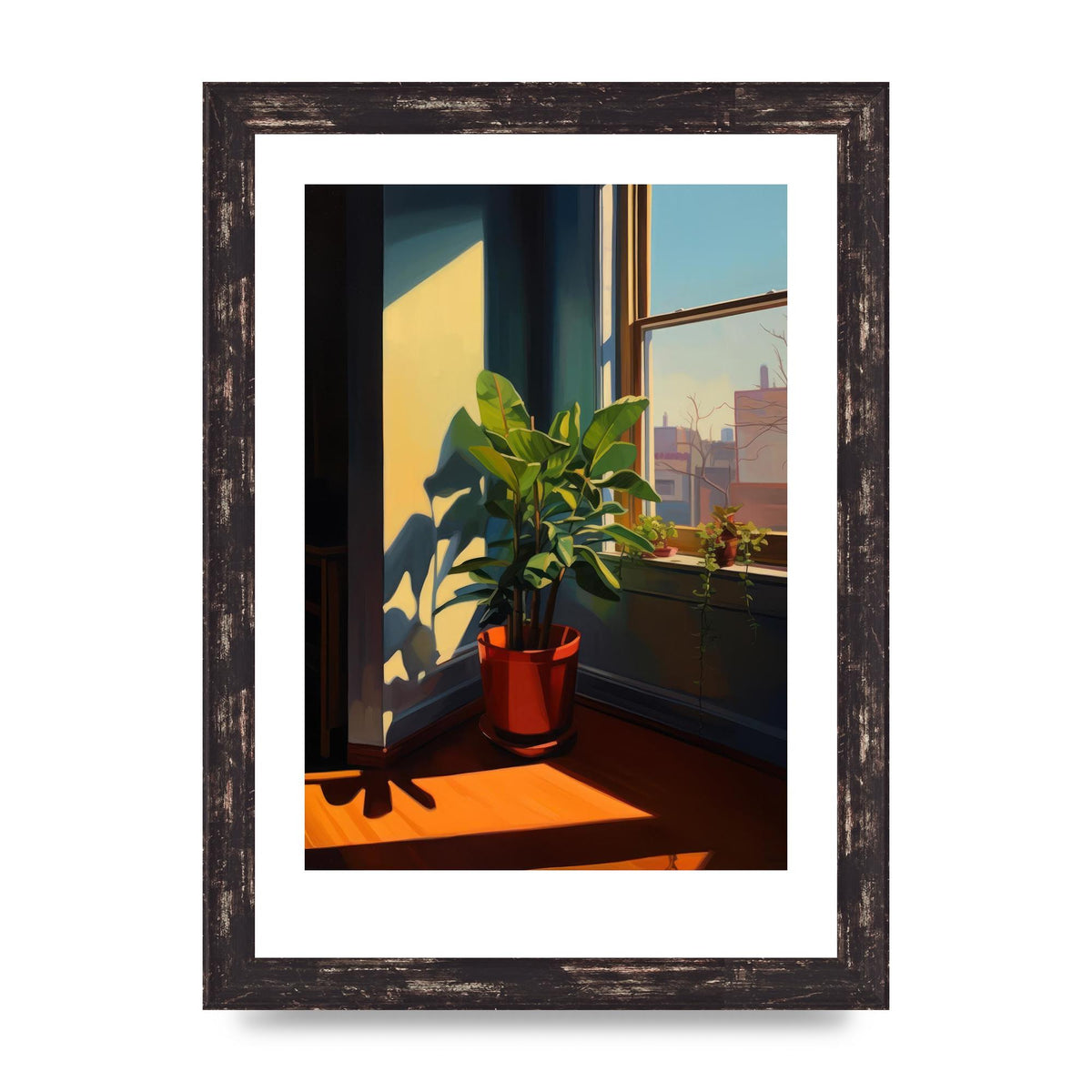 Plant Gazing at City with Bold Shadows