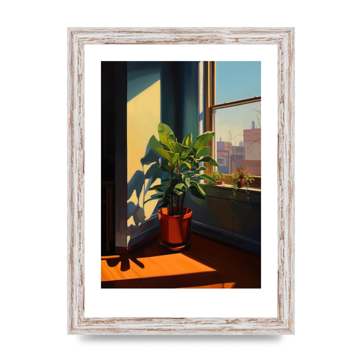 Plant Gazing at City with Bold Shadows