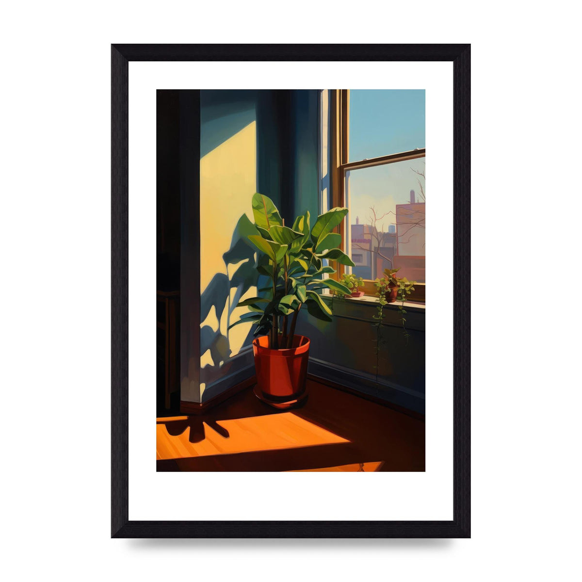 Plant Gazing at City with Bold Shadows