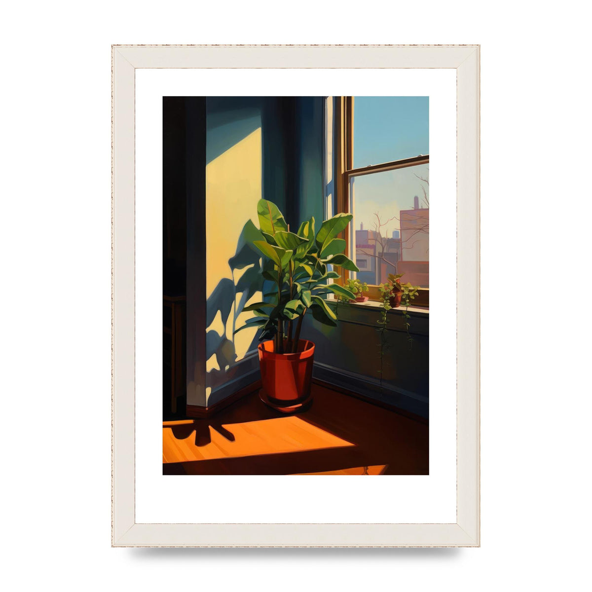 Plant Gazing at City with Bold Shadows