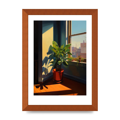 Plant Gazing at City with Bold Shadows
