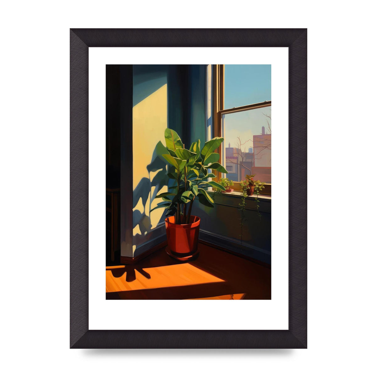 Plant Gazing at City with Bold Shadows