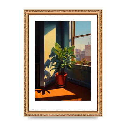 Plant Gazing at City with Bold Shadows