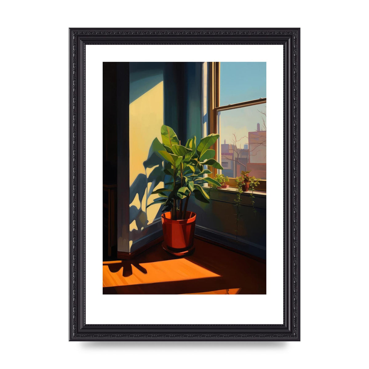 Plant Gazing at City with Bold Shadows