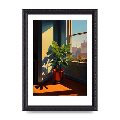 Plant Gazing at City with Bold Shadows