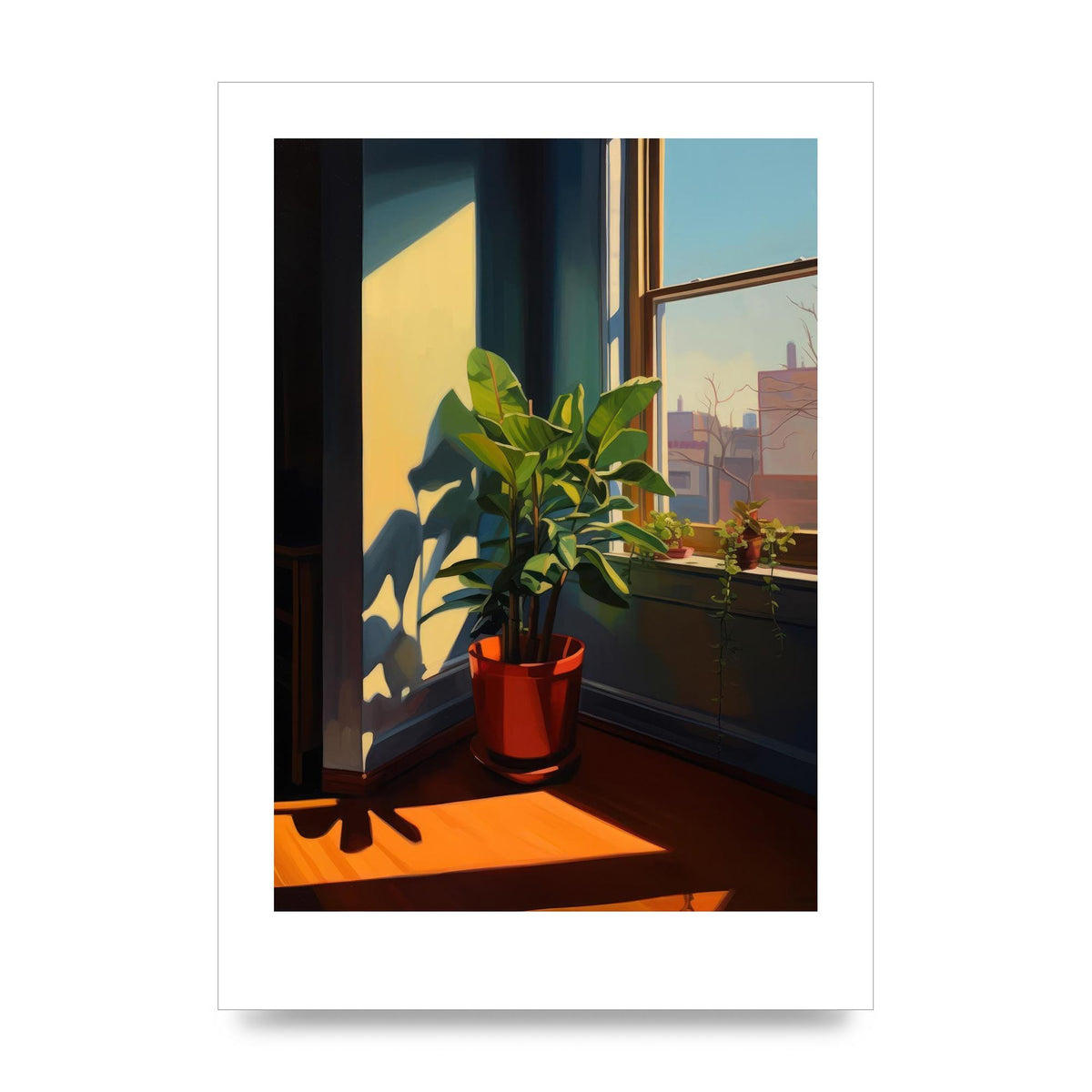 Plant Gazing at City with Bold Shadows