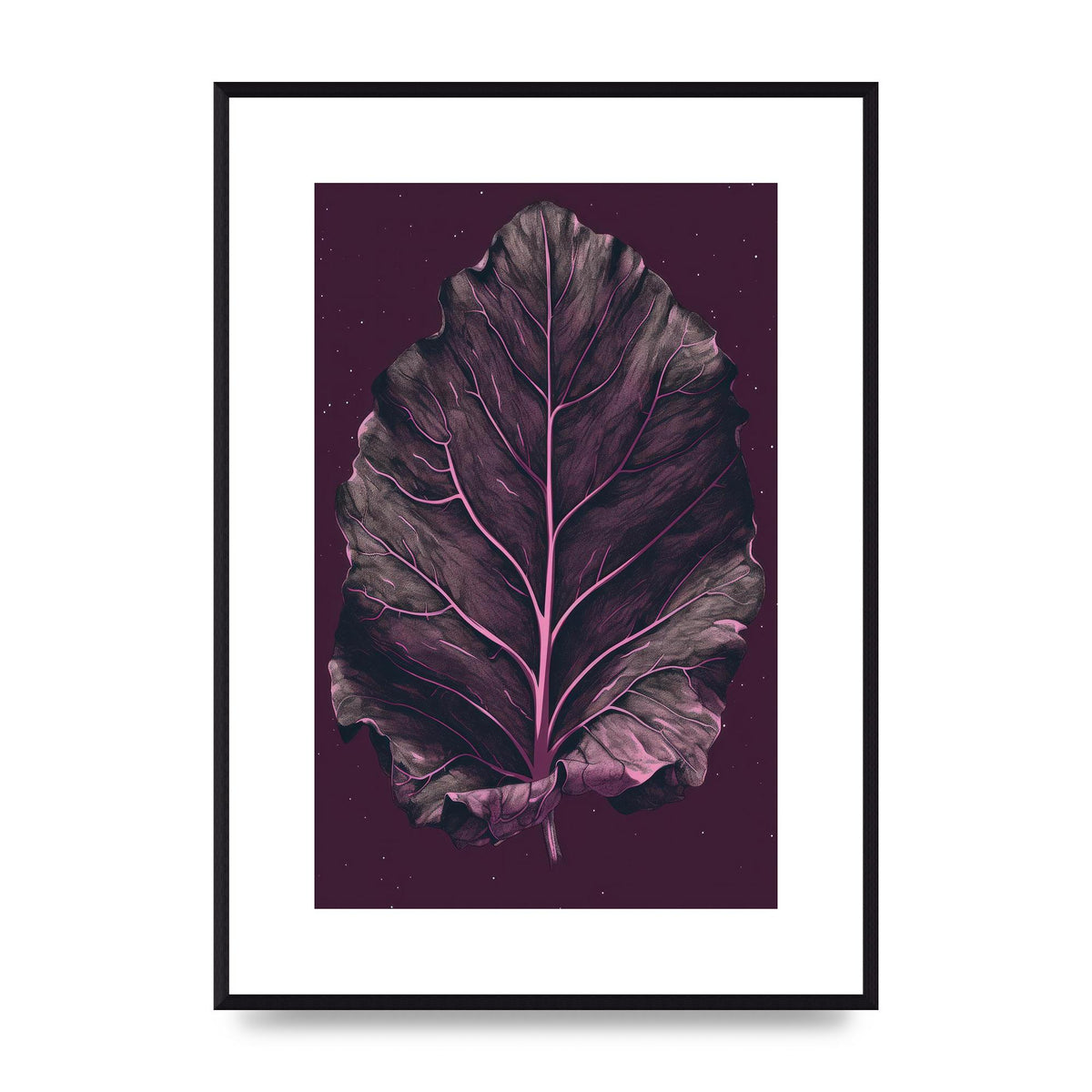 Fiddle Leaf Fig Leaf on Plum Backdrop