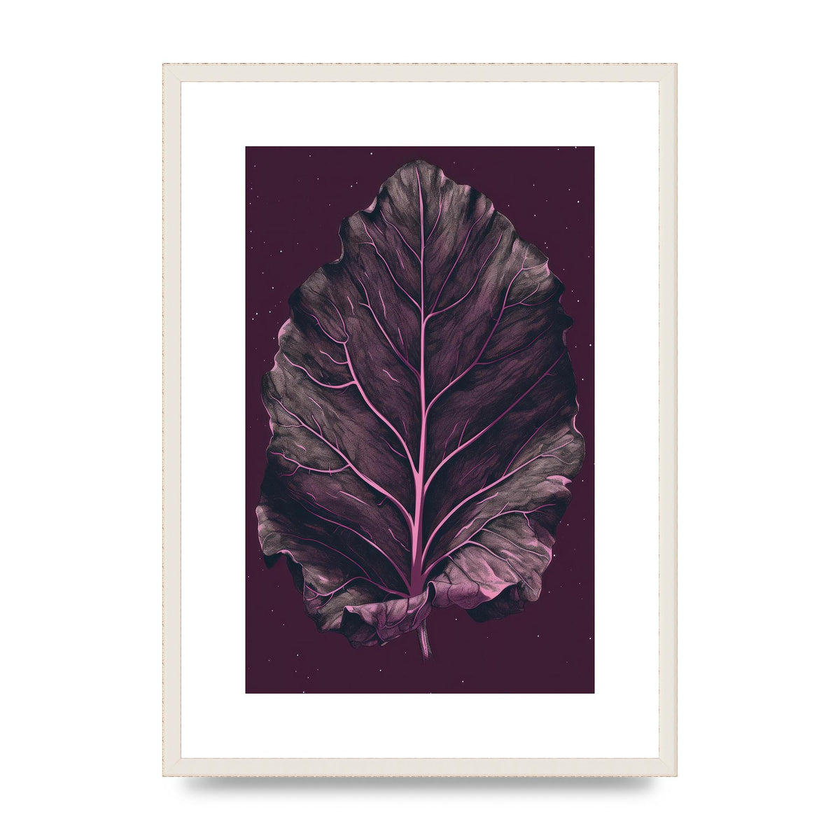 Fiddle Leaf Fig Leaf on Plum Backdrop