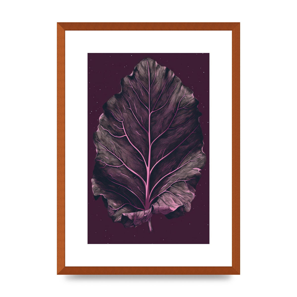 Fiddle Leaf Fig Leaf on Plum Backdrop