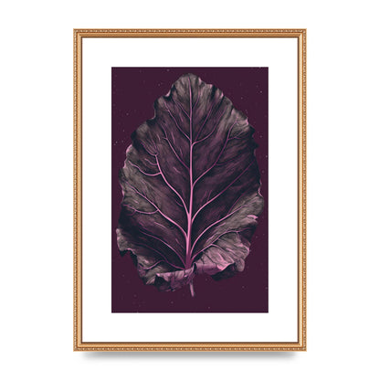 Fiddle Leaf Fig Leaf on Plum Backdrop