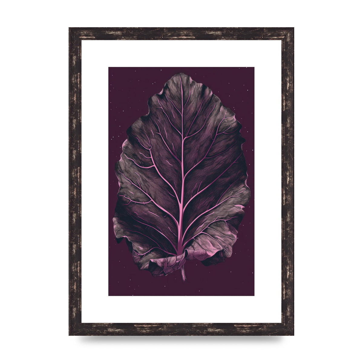Fiddle Leaf Fig Leaf on Plum Backdrop