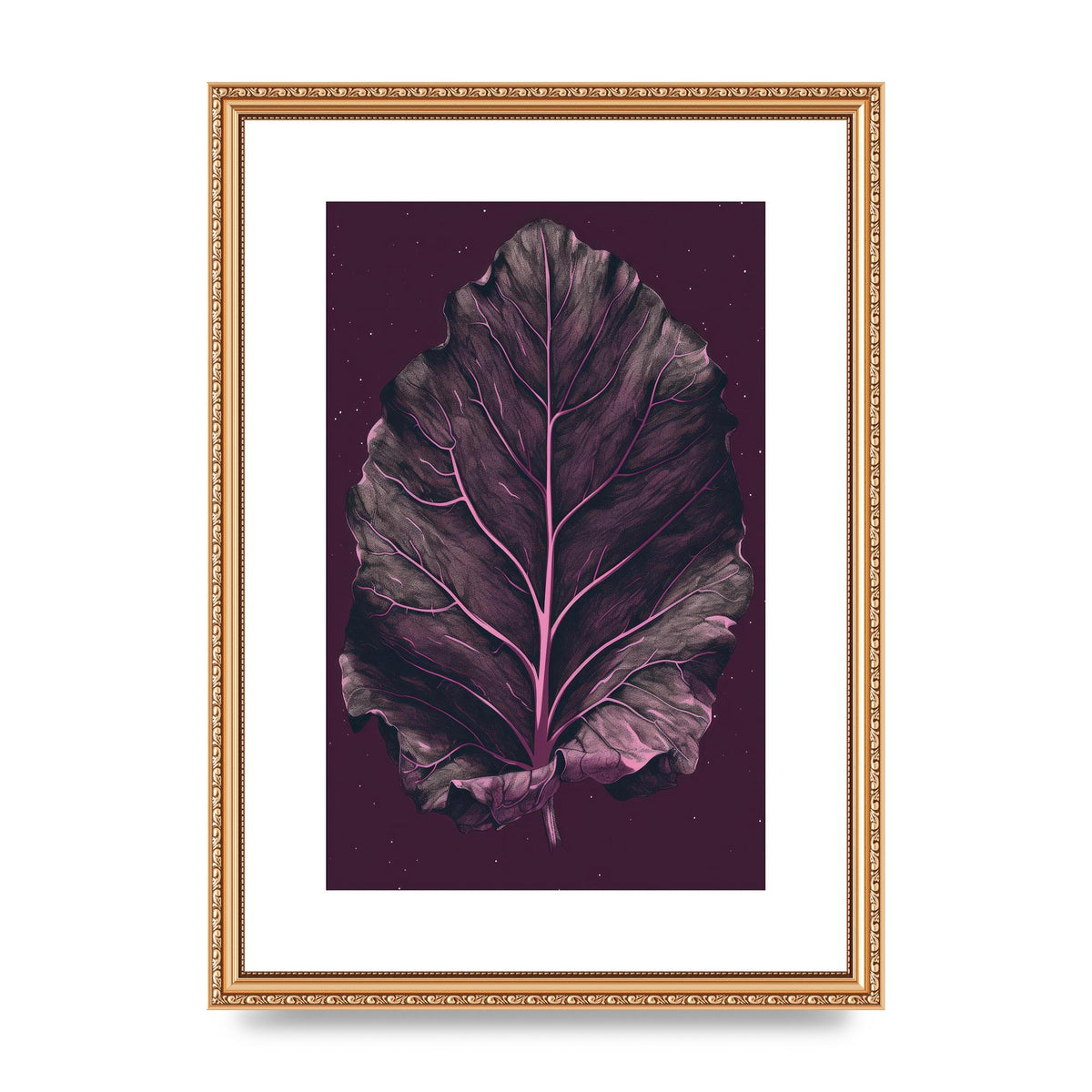 Fiddle Leaf Fig Leaf on Plum Backdrop