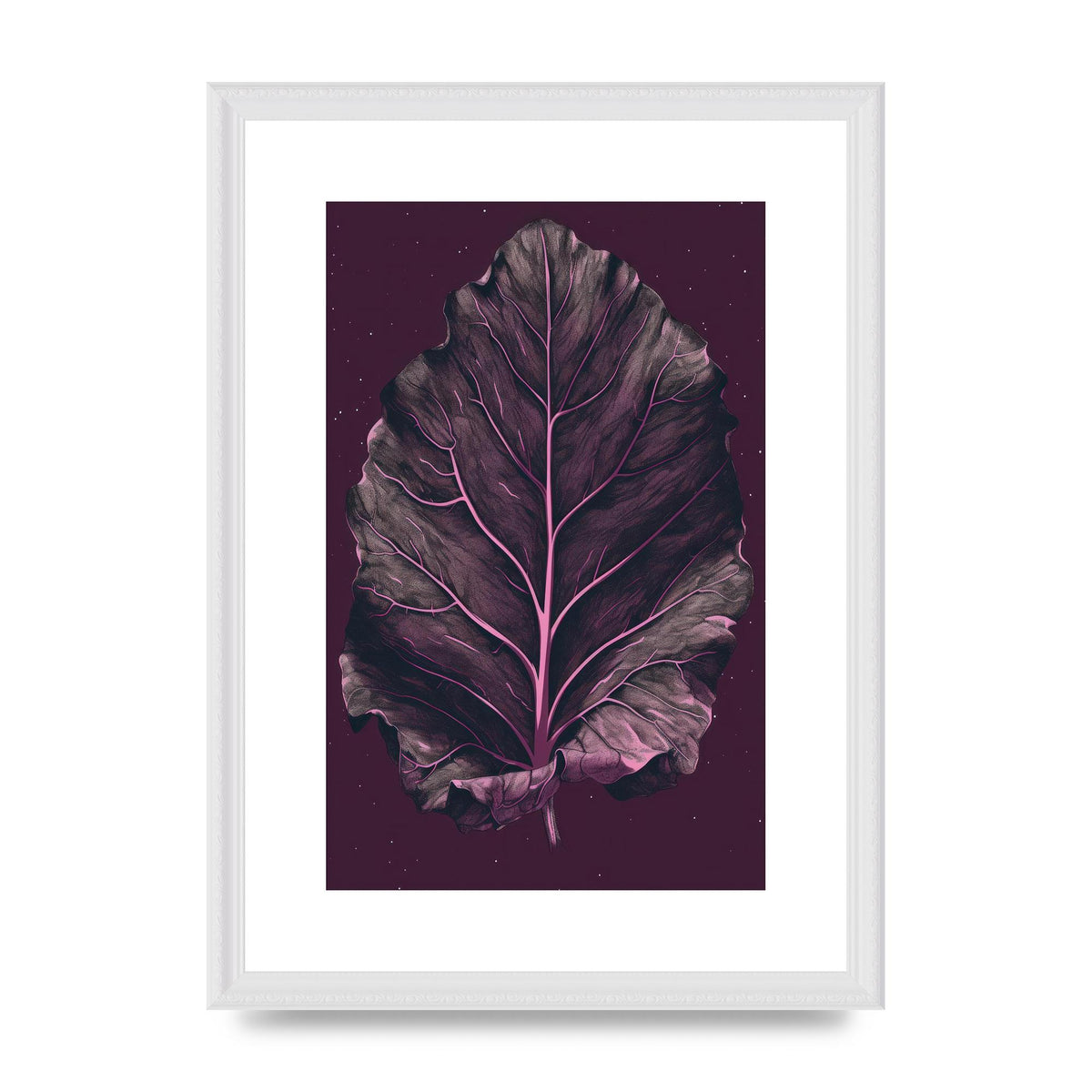 Fiddle Leaf Fig Leaf on Plum Backdrop