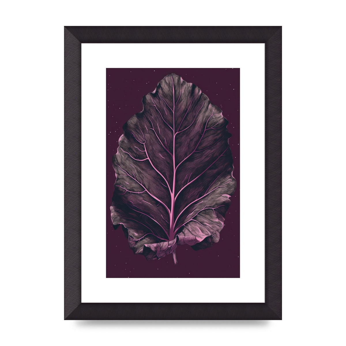 Fiddle Leaf Fig Leaf on Plum Backdrop