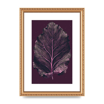 Fiddle Leaf Fig Leaf on Plum Backdrop
