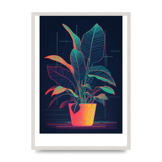 Dan Flavin-Inspired Neon House Plant