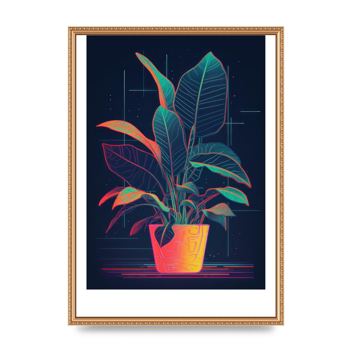 Dan Flavin-Inspired Neon House Plant