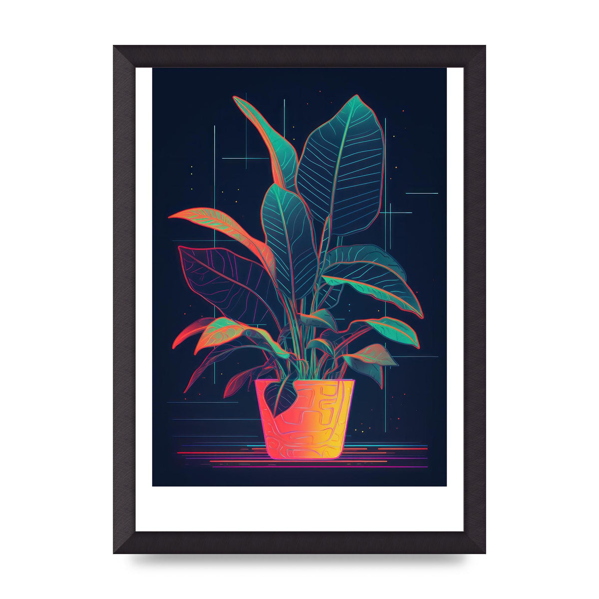 Dan Flavin-Inspired Neon House Plant