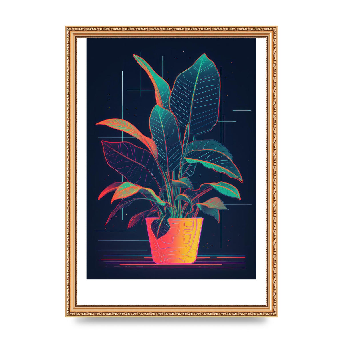 Dan Flavin-Inspired Neon House Plant