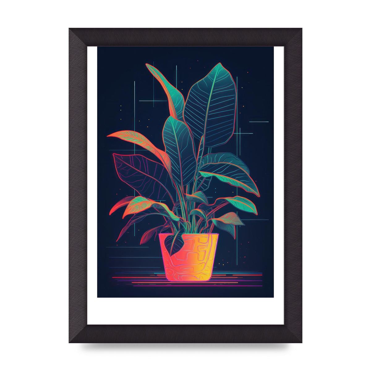 Dan Flavin-Inspired Neon House Plant