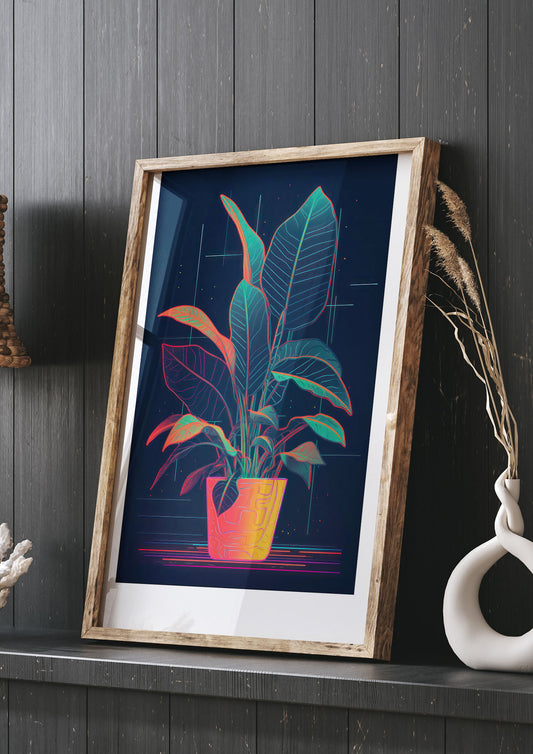 Dan Flavin-Inspired Neon House Plant