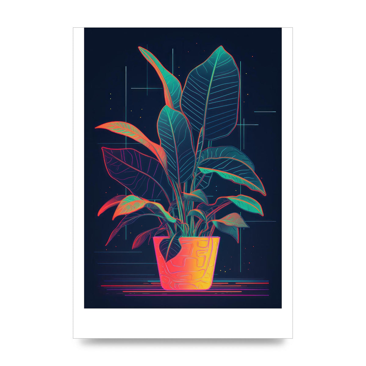 Dan Flavin-Inspired Neon House Plant