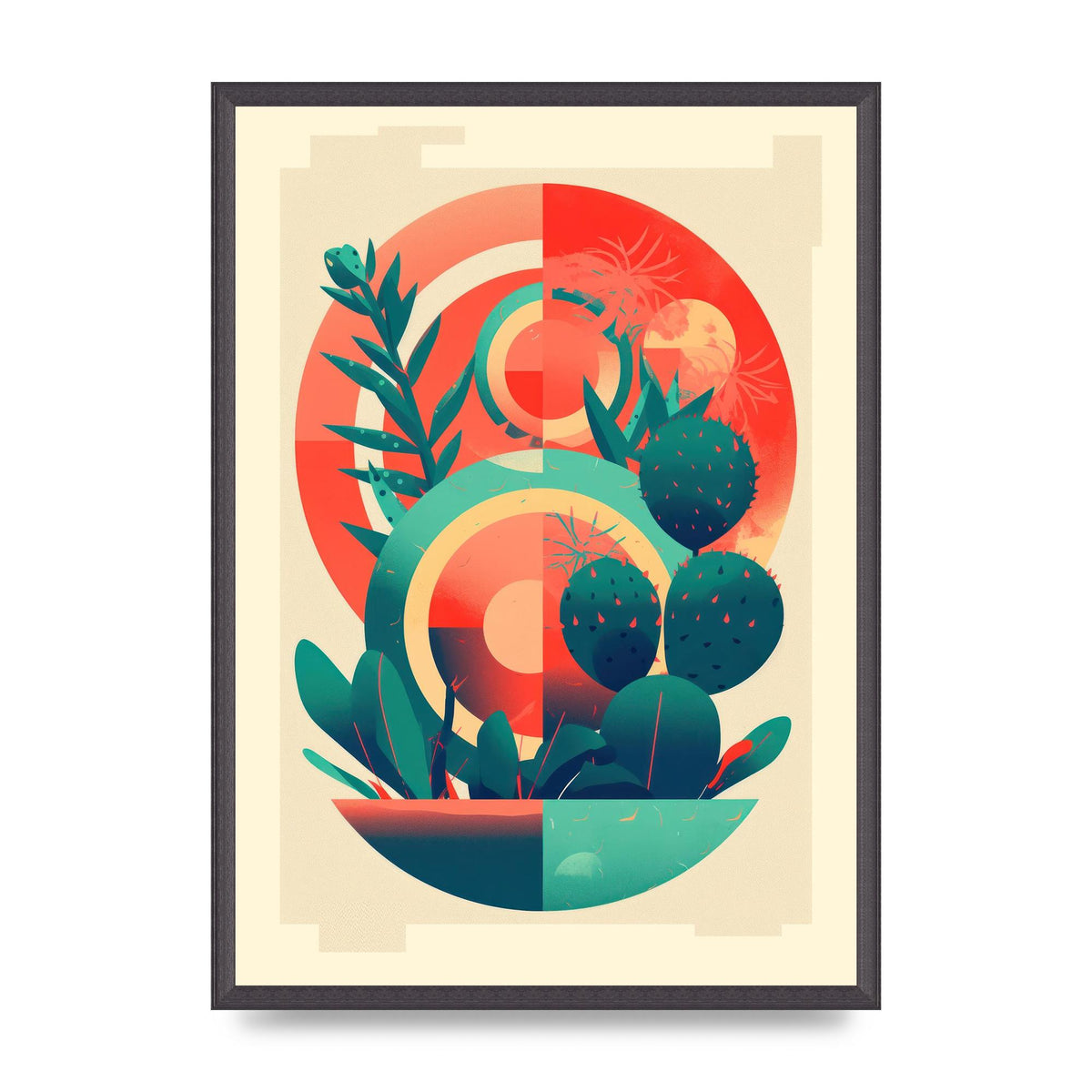 Noland-Inspired Cactus with Risograph