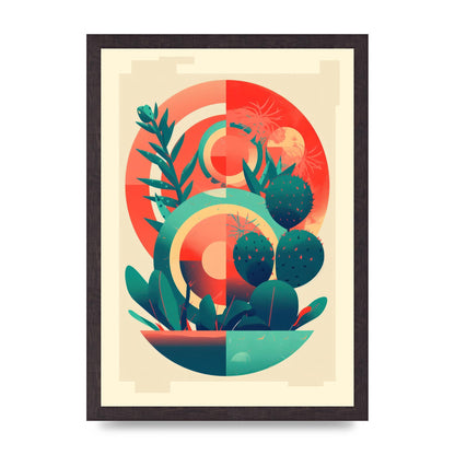 Noland-Inspired Cactus with Risograph