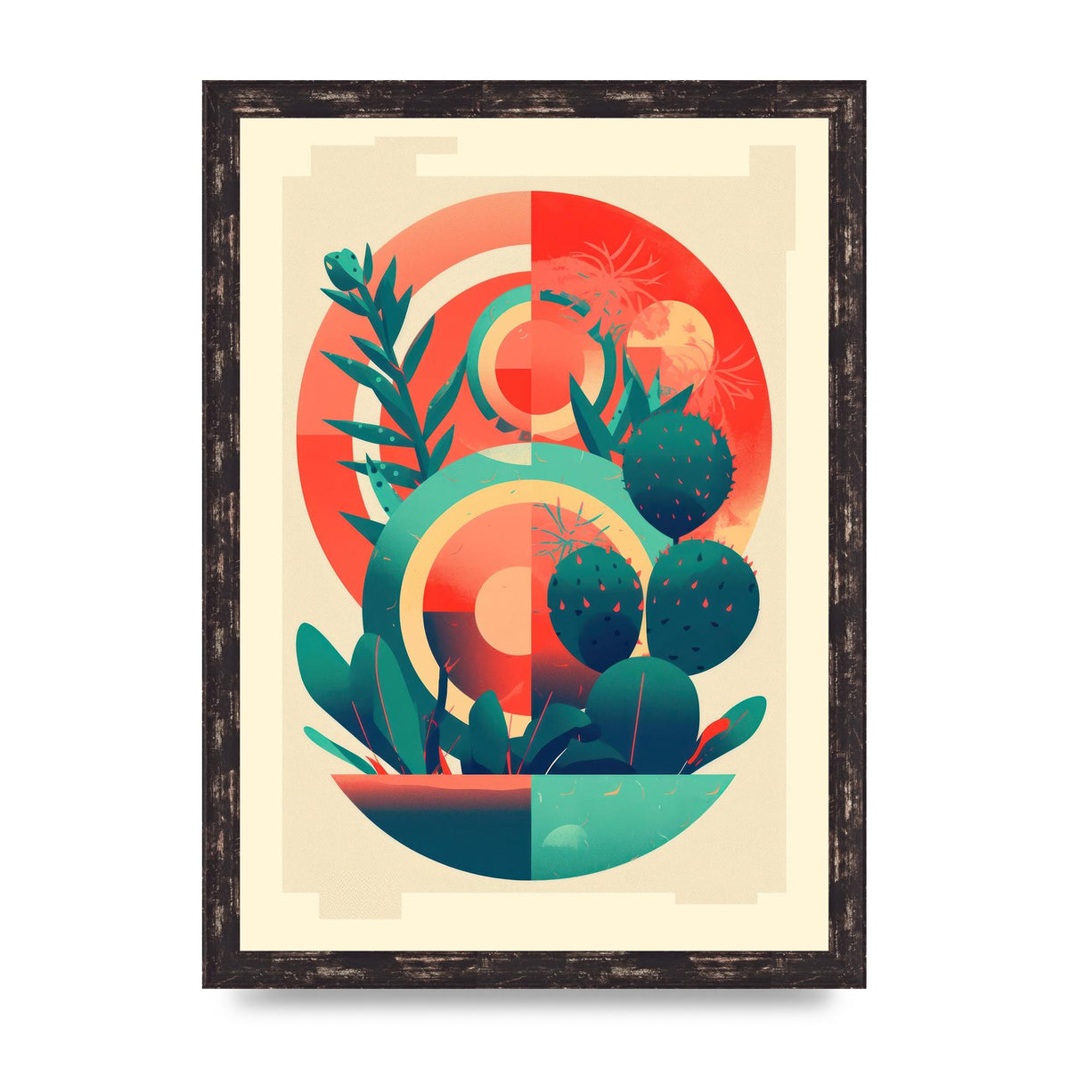 Noland-Inspired Cactus with Risograph