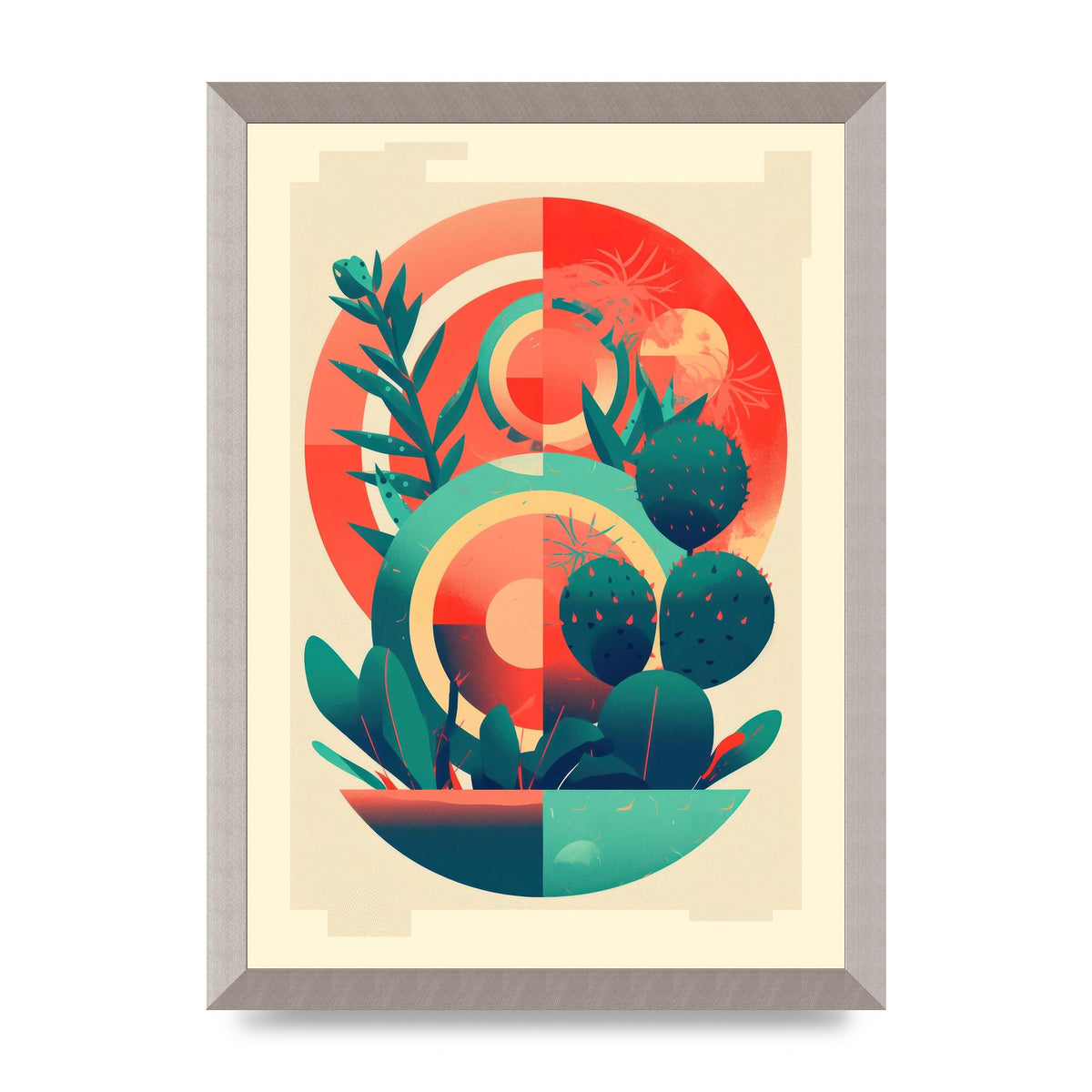 Noland-Inspired Cactus with Risograph