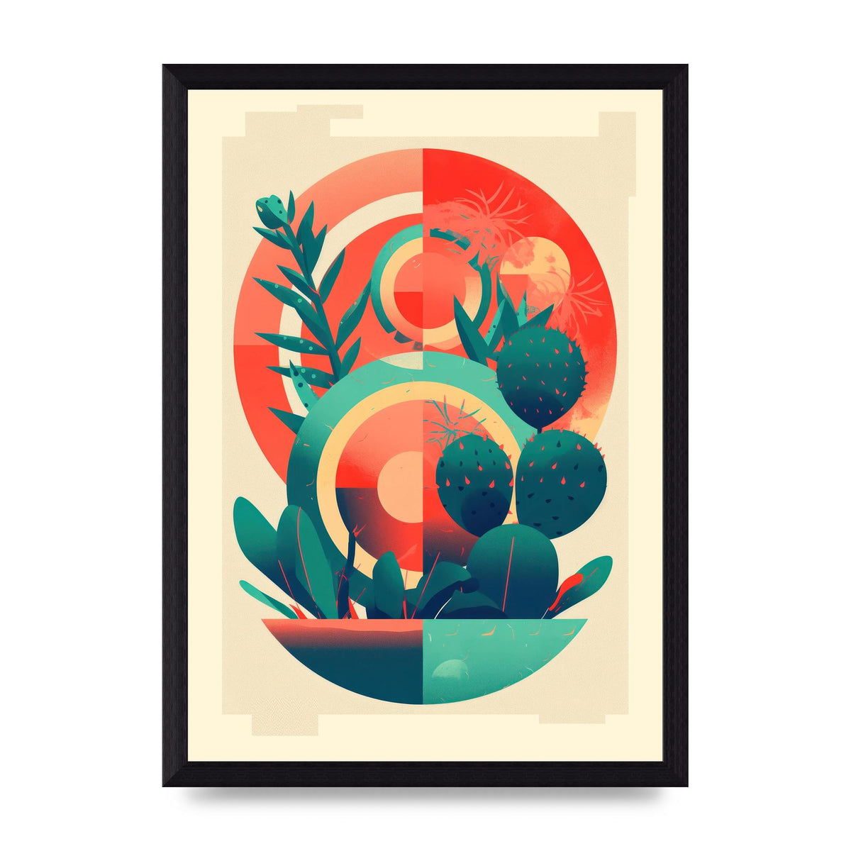 Noland-Inspired Cactus with Risograph