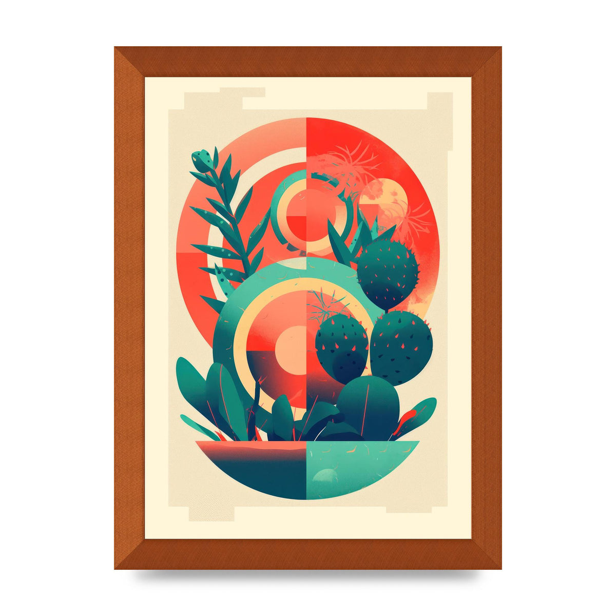 Noland-Inspired Cactus with Risograph