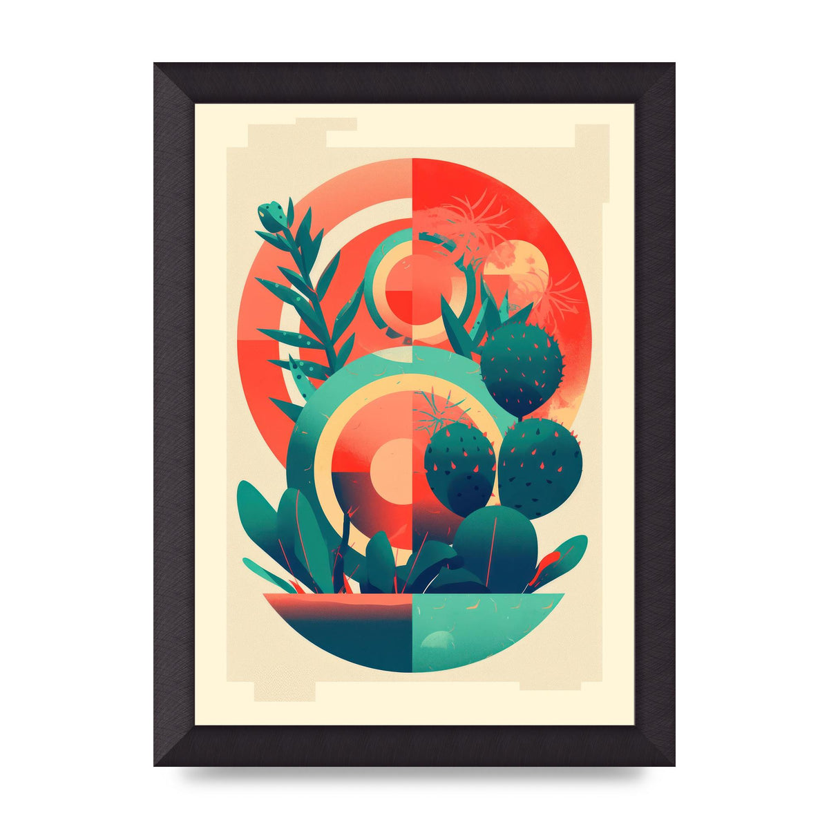 Noland-Inspired Cactus with Risograph
