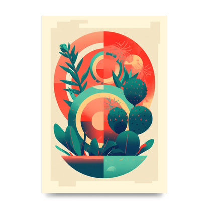 Noland-Inspired Cactus with Risograph