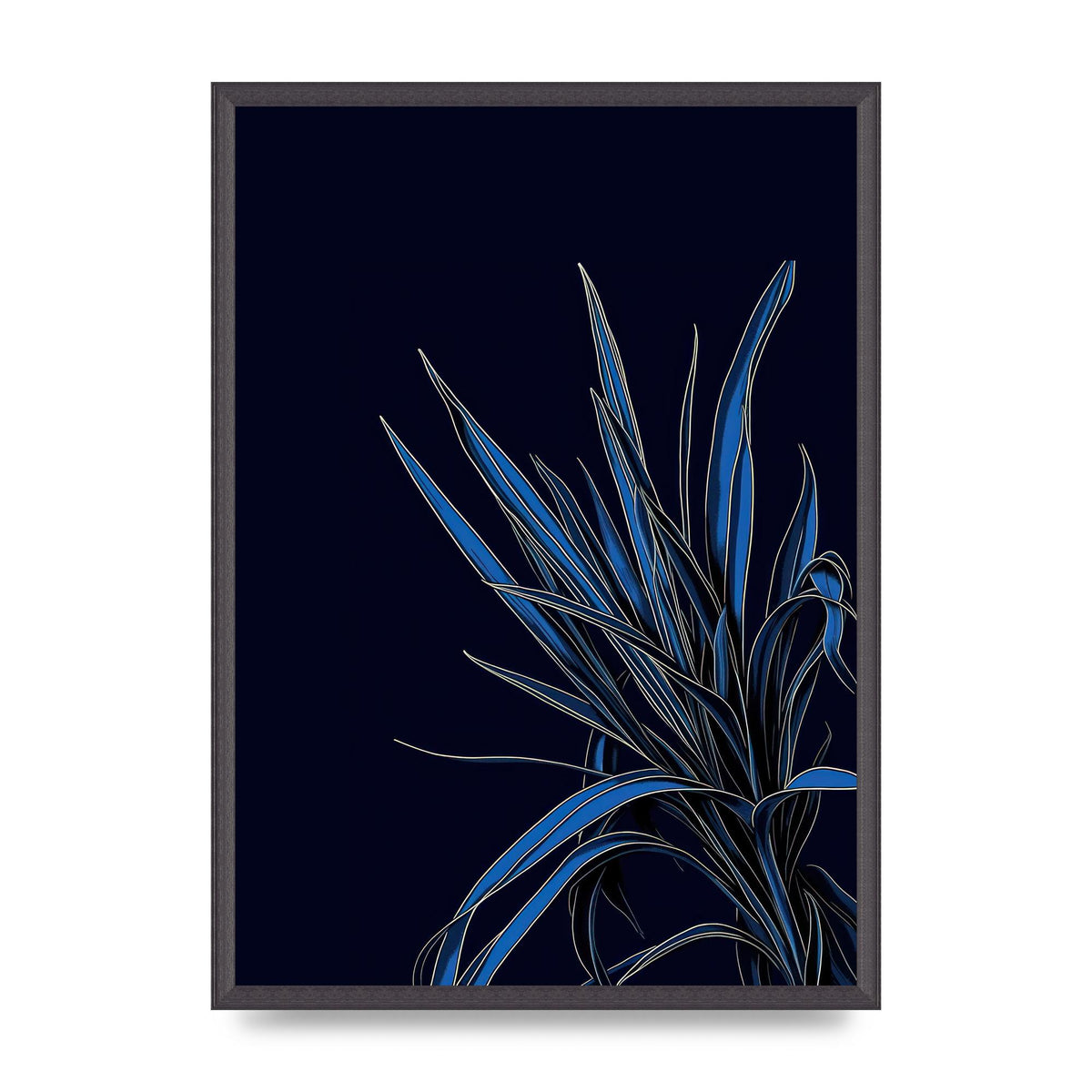 Spider Plant Leaf on Royal Blue